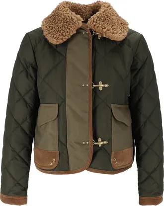 Fay Mini 3-Ganci Quilted Leather-Accent Jacket