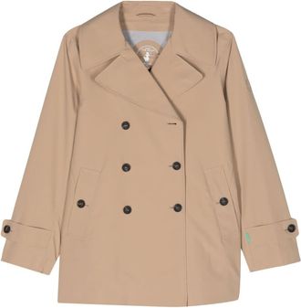 Save The Duck button-fastening trench coat - women - Recycled Polyester - 1 - Neutrals