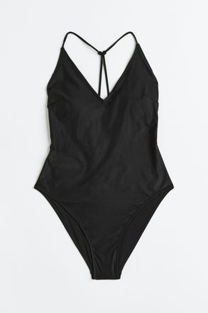H&M Badeanzug High Leg - Schwarz