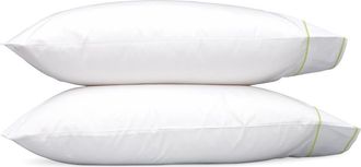 Matouk Ansonia Set of 2 500 Thread Count Pillowcases in White/Leaf at Nordstrom, Size Standard