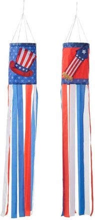 Glitzhome Set of 2 Patriotic Americana Hat Firecracker Windsocks in Blue at Nordstrom, Size Medium