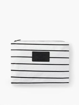 Aloha Collection Mid Pinstripe Pouch - Black/White - 001 Talbots