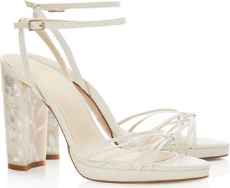 Freya Rose Rosalina Ankle Strap Pearl Platform Heel Sandal in Ivory at Nordstrom, Size 38