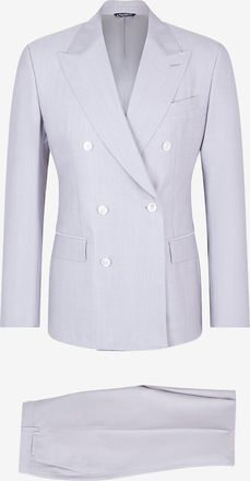 Dolce & Gabbana Zweireihiger Anzug aus Wolle und Seide Sicilia