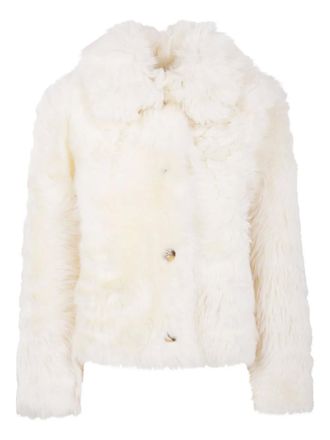 Yves Salomon long-sleeved lamb-fur jacket - women - Lamb Fur - 38 - A3050 PASTEL YELLOW