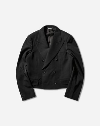 Comme Des Gar&ccedil;ons Men s Double-Breasted Cropped Blazer Black