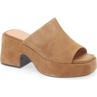 Chocolat Blu Huda Square Toe Sandal in Tan Suede at Nordstrom, Size 9.5