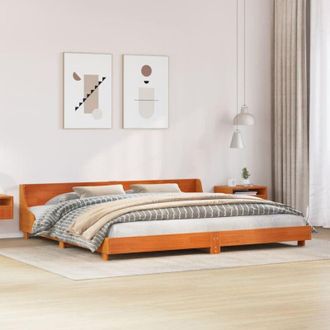 vidaXL Bed Frame without Mattress Wax Brown 200x200 cm Solid Wood Pine Vidaxl
