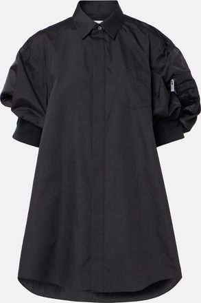 sacai Poplin and technical twill shirt dress