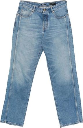 Balmain Jeans met geborduurd logo - Heren - Regular Fit Jeans - Blauw - W33 - Katoen - Jeans