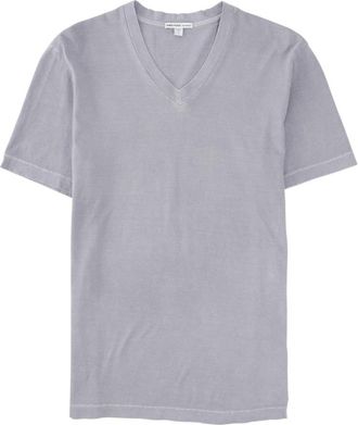 James Perse S/S V-Neck T-Shirt - Heren - T-shirts - Grijs - L - Katoen - Tops