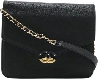 Chanel Pre-owned Caviar Chain Wallet Schoudertas - Dames - Vintage Schoudertas - Zwart - ONE Size - Leer - Vintage