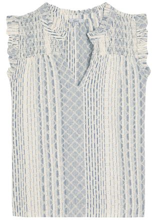 Rails Arlene Embroidered Linen-blend top - Black - S (UK8-10 / S)