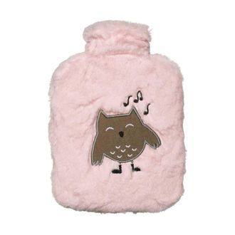 Draeger Bolsa de agua caliente de peluche b&uacute;ho rosa
