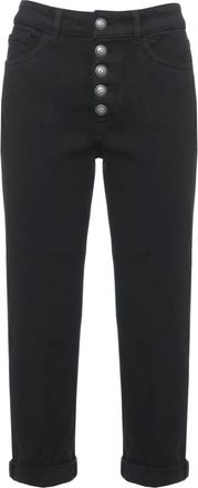 Dondup Koons Cropped Jeans - Dames - Jeans - Zwart - Maat: W28 Katoen