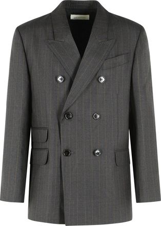 Ami Boxy Dark Grey Virgin Wool Blazer