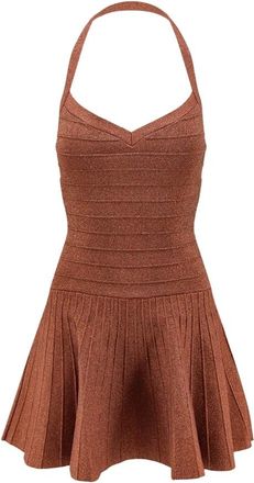 Retrof&ecirc;te Vestido de punto con efecto Lurex - Dresses - Mujer - Marr&oacute;n - XS