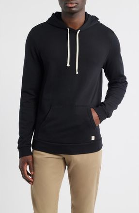 Marine Layer Cotton Blend French Terry Pullover Hoodie in Black at Nordstrom, Size Xx-Large