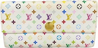 Louis Vuitton Blanc Litchi Long Wallet (Bi-Fold) (Pre-Owned)