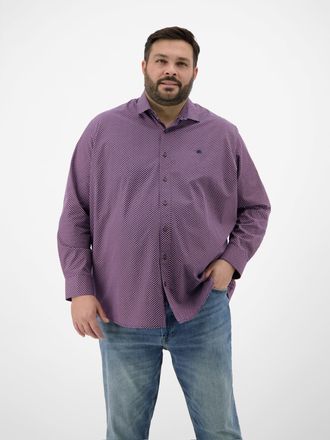 Lerros Langarmhemd LERROS LERROS Langarmhemd in &Uuml;bergr&ouml;ssen, dezent gemustert, Herren, Gr. 5XL, extraweit, rot (scandinavian rot), 100% Baumwolle, Hemden Lan