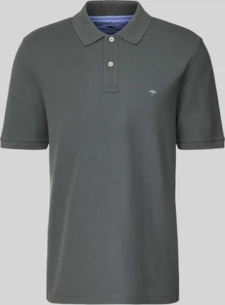 Fynch-Hatton Fynch-Hatton Regular Fit Poloshirt mit Label-Stitching in Anthrazit, Gr&ouml;&szlig;e 3XL