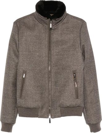 Moorer Giacca con zip - Marrone