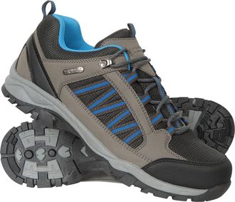 Mountain Warehouse Path Mens Walking Shoes - Waterproof Gym Shoes, Breathable Running Shoes, Mesh Lining with High Traction Sole Hiking Boots - for Stability & Grip Dark