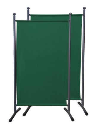 Quick-Star 2 St&uuml;ck Paravent 180 X 78 Cm Stoff Raumteiler Klein Stellwand Trennwand Balkon Sichtschutz Gr&uuml;n
