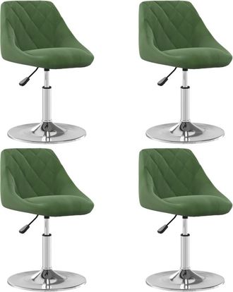 vidaXL Vidaxl - Sillas De Comedor Giratorias 4 Uds Terciopelo Verde Oscuro