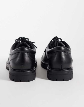 Asos scarpe da trekking stringate con suola a carrarmato nere-Nero