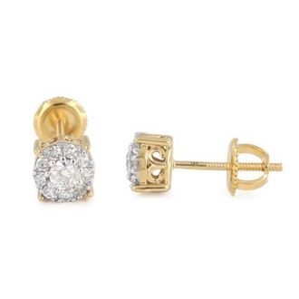 LuvMyJewelry Meadow 0.32 Ct TW Lab Grown Diamond Cluster Studs 14K Gold Earrings in 14K Yellow Gold at Nordstrom