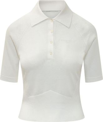 Givenchy White Solid Shirt Collar Polo