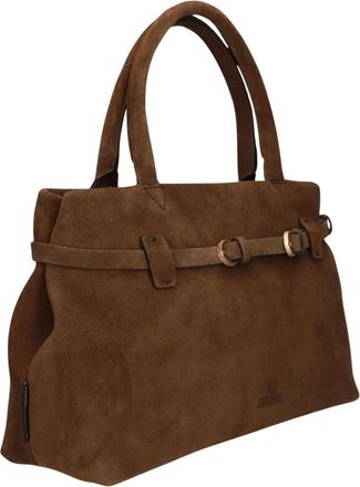 Fred De La Bretoniere Nalani Schoudertas Nubuck - Dames - Handtassen - Bruin - ONE Size - Leer - Tassen