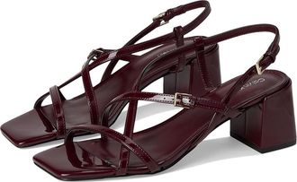 Calvin Klein Pandy Womens Sandals Dark Red Patent : 9.5 M, Synthetic