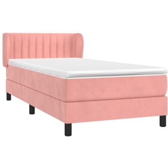 vidaXL Vidaxl - Cama Box Spring Con Colch&oacute;n Terciopelo Rosa 100x200 Cm
