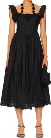 For Love & Lemons Lindsey Midi Dress In Black