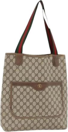 Gucci Pre-owned Tote Bags, female, Beige, Size: ONE SIZE Pre-owned Vintage Canvas Tote Bag