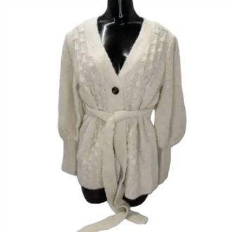 Toccin Womens Short Popcorn Cardigan In Vanilla