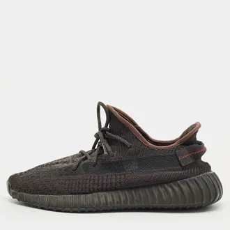 Yeezy by Kanye West Yeezy Black Knit Fabric Boost 350 V2 Lace Up Sneakers