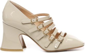 Chloé Janis Pumps In Taupe Patent Leather