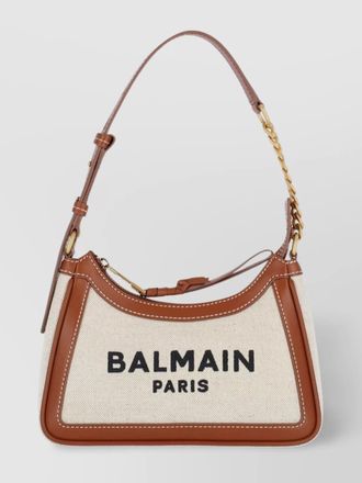 Balmain shoulder bag with adjustable strap and chain detail