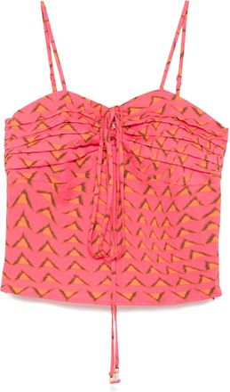 Scotch & Soda Top con motivo seersucker - Rosa