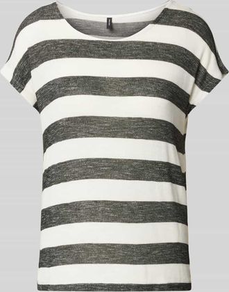 Vero Moda Boxy Fit T-Shirt aus Viskose-Mix Modell WIDE STRIPE in Black, Größe XS