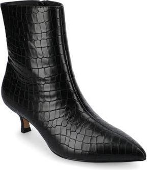 Journee Collection Arely Bootie in Black Crocodile at Nordstrom Rack, Size 8.5