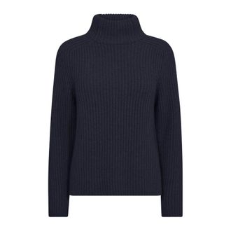 Mos Mosh Turtlenecks, female, Blue, XL, Highneck Knit Jumper Navy Blue