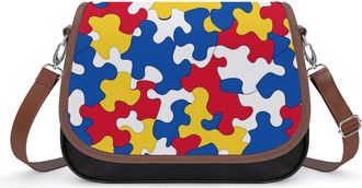 Generic Autism Puzzled Fashion Womens Crossbody Bags Novelty Handbag Shoulder Bag Purse