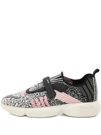 Prada knitted strap slip-on sneakers - White