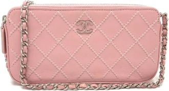 Chanel Pre-owned Cross Body Bags, female, Pink, Size: ONE SIZE Pre-owned Leather chanel-bags