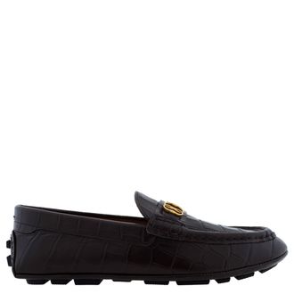 Bally Keeper Ebano Croc-Embossed Kerbs Drivers, Brand Size 6 ( US Size 7 )