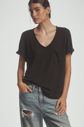 Pilcro The Quinn Short-Sleeve V-Neck Tee by Pilcro